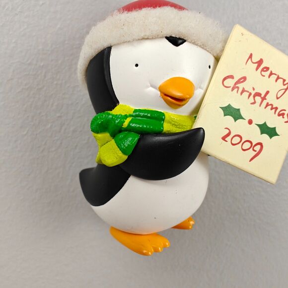 Hallmark 2009 Sign of the Times Penguin Ornament Christmas Holiday Cute 2.5” - Picture 3 of 9